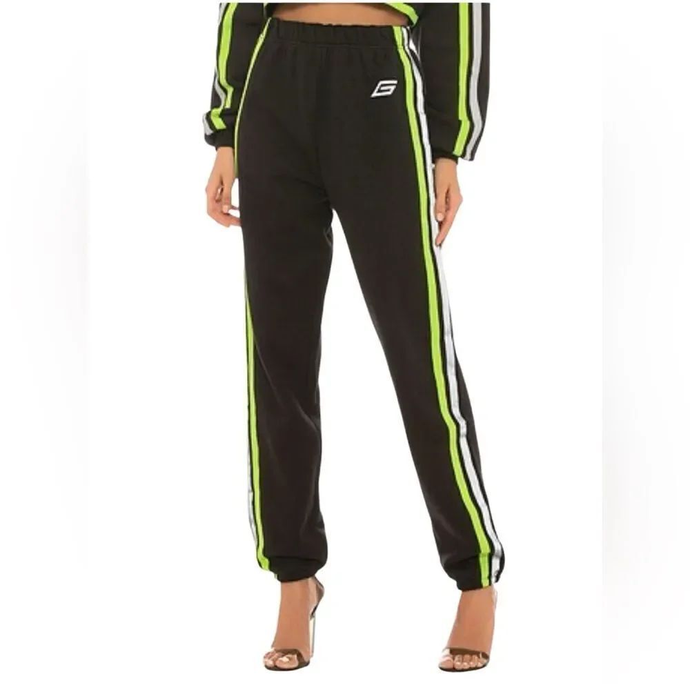 I.AM.GIA Mercury Pant in Black & Neon Sweatpants joggers Size Large